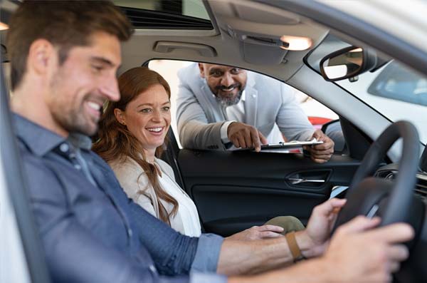 Couple buying car